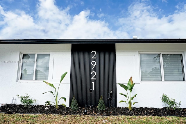 view of property exterior featuring stucco siding