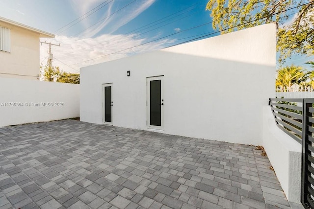 exterior space featuring a fenced backyard