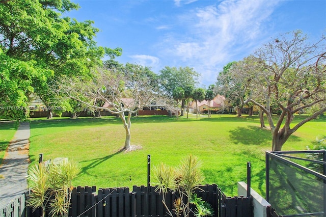 view of yard featuring fence