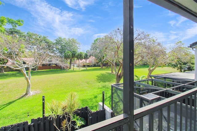 view of yard featuring fence