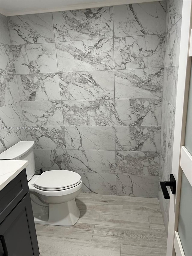 bathroom with toilet and vanity