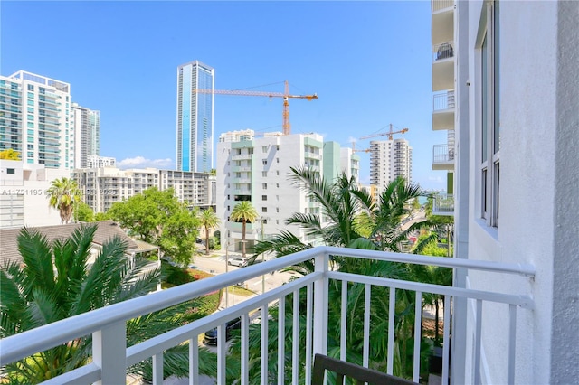 balcony featuring a view of city