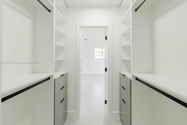 view of walk in closet