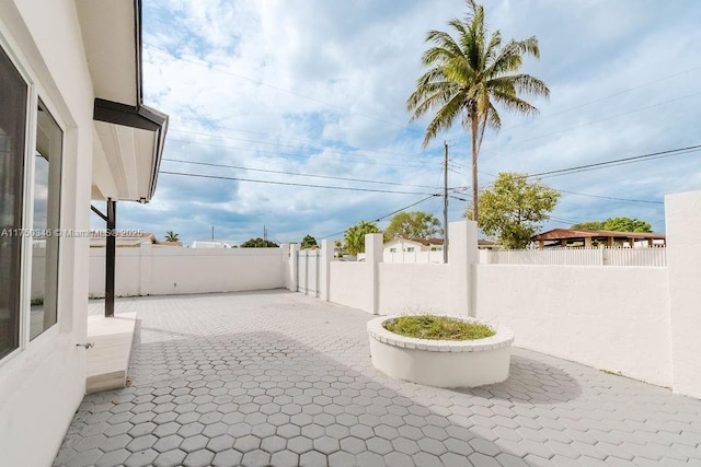 view of patio featuring a fenced backyard