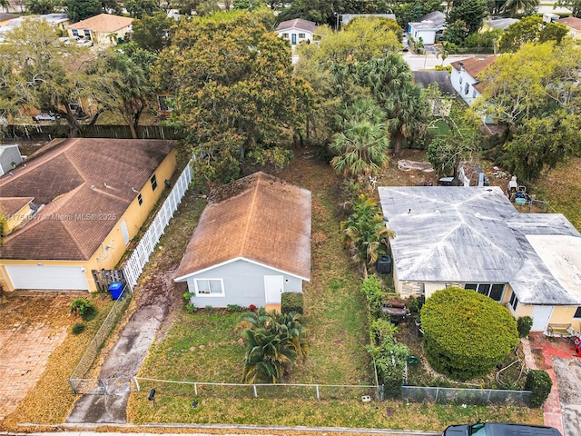 aerial view with a residential view