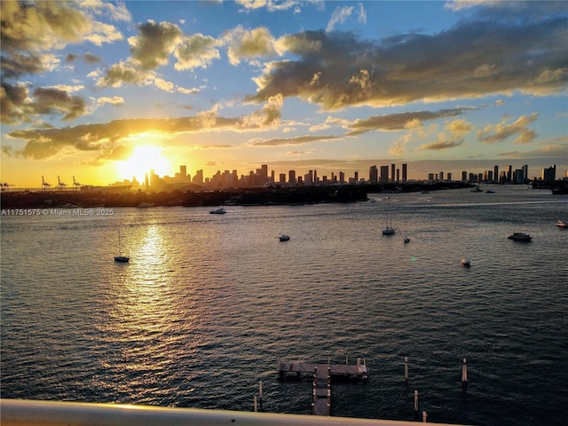 water view with a city view