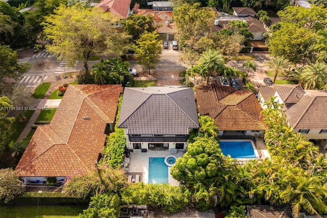 aerial view with a residential view