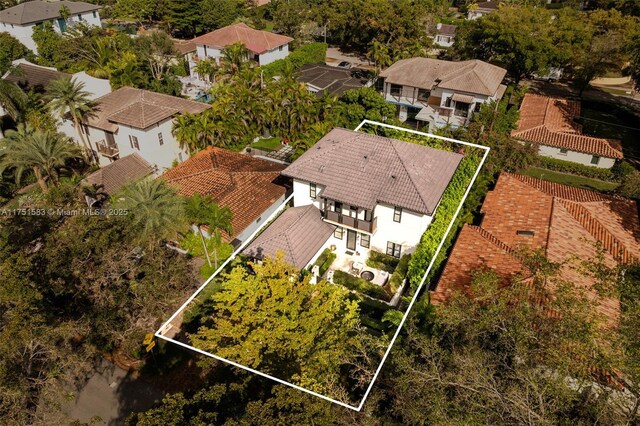 bird's eye view with a residential view