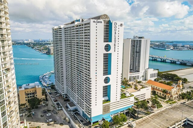 1717 N Bayshore Dr Unit A-3455, Miami, FL 33132 - bird's eye view with a view of city and a water view