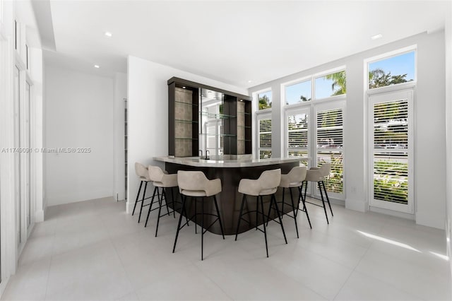 sunroom with wet bar