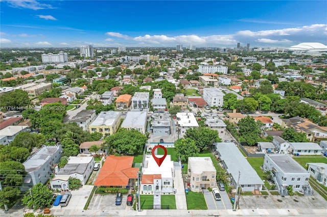 bird's eye view featuring a city view