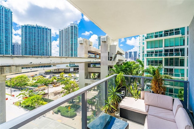 balcony featuring a view of city