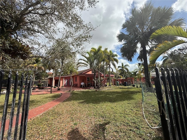 view of yard with fence