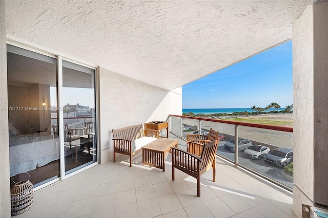 balcony with a water view