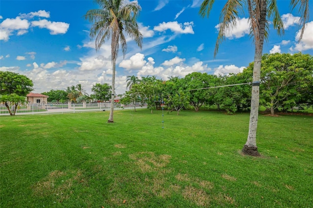 view of yard with fence