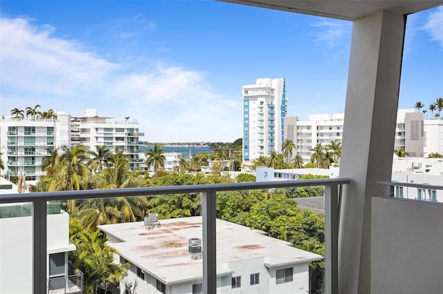 balcony featuring a city view