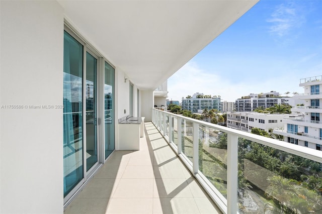 balcony with a view of city