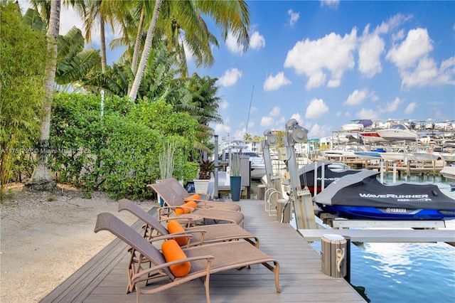 dock area featuring boat lift