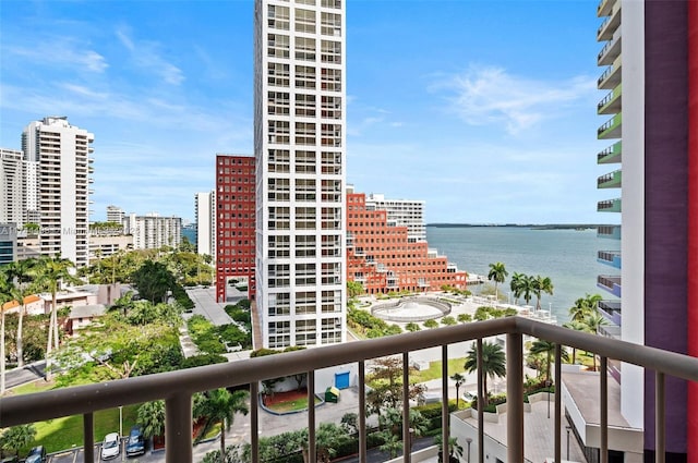 property view of water featuring a view of city