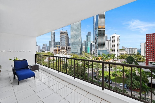 balcony featuring a city view