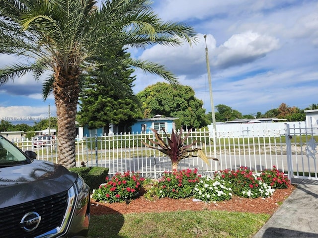 view of yard with fence