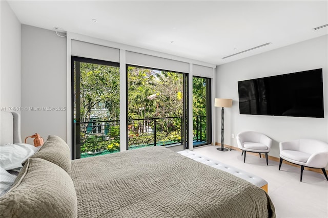 bedroom with visible vents