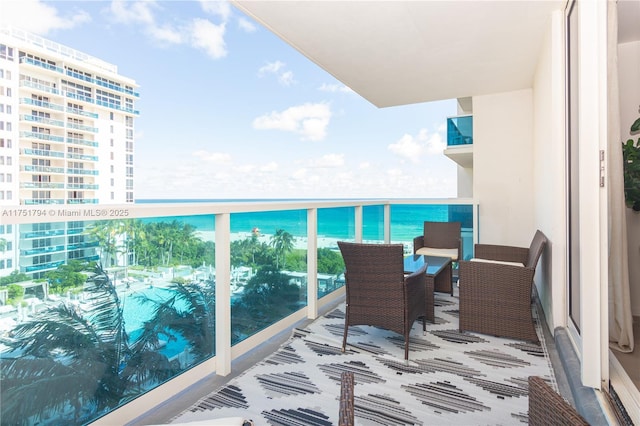 balcony with a water view