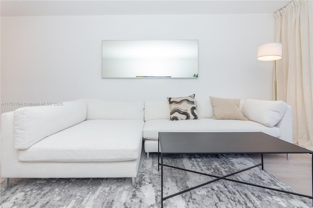 living area featuring wood finished floors