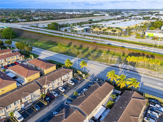 drone / aerial view with a residential view