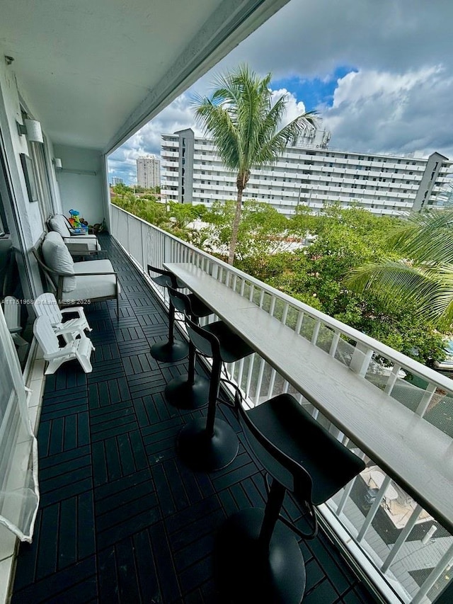 balcony featuring a city view