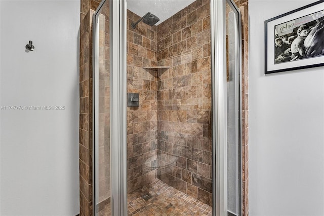 bathroom featuring a shower stall