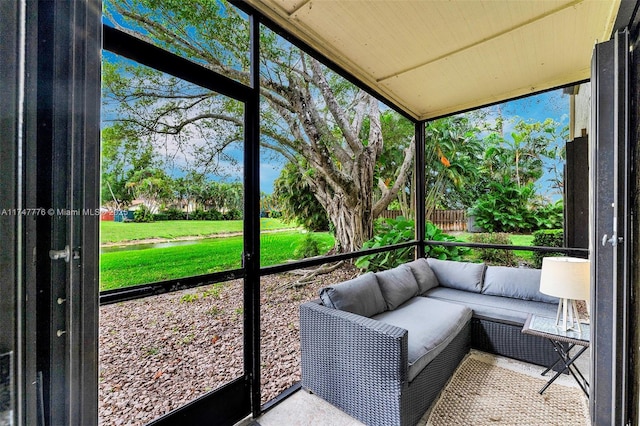view of unfurnished sunroom