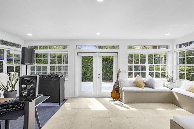 sunroom with french doors