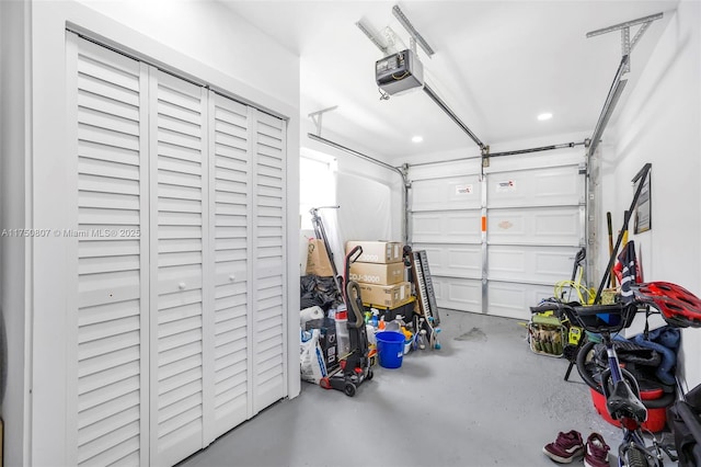 garage featuring a garage door opener