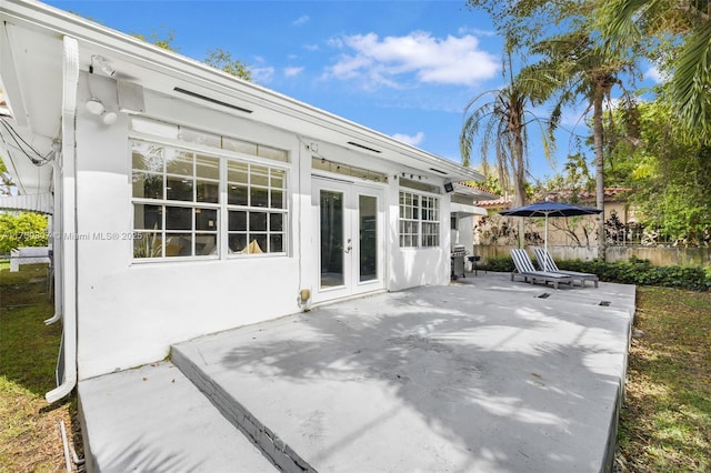 view of patio / terrace featuring french doors