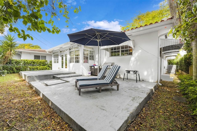 view of patio / terrace featuring french doors