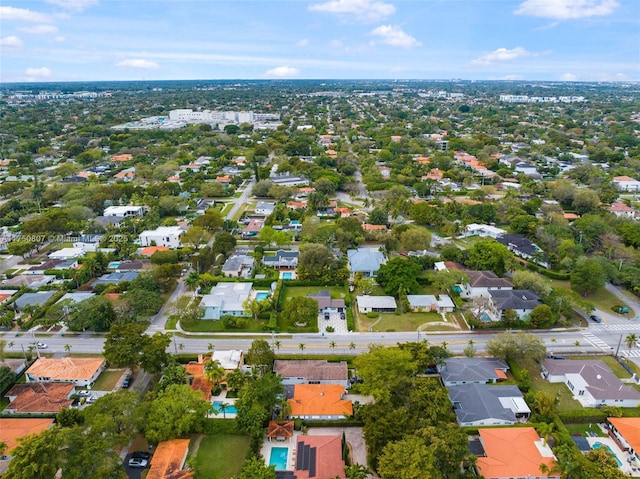 aerial view with a residential view