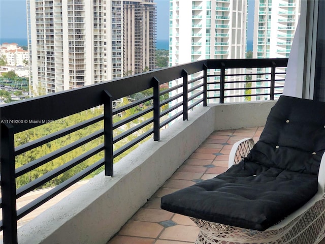 balcony with a city view