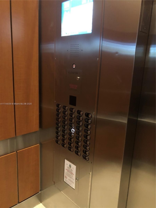 interior details featuring elevator