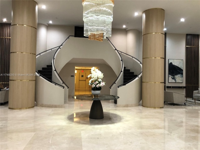 lobby featuring stairs