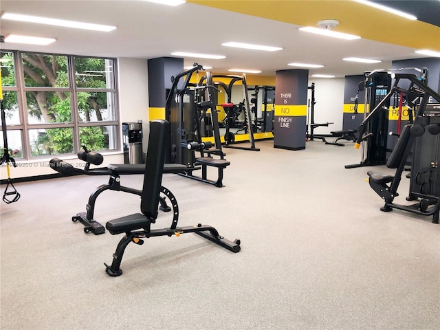 gym with carpet floors
