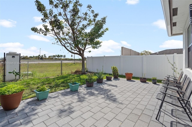 view of patio with a fenced backyard