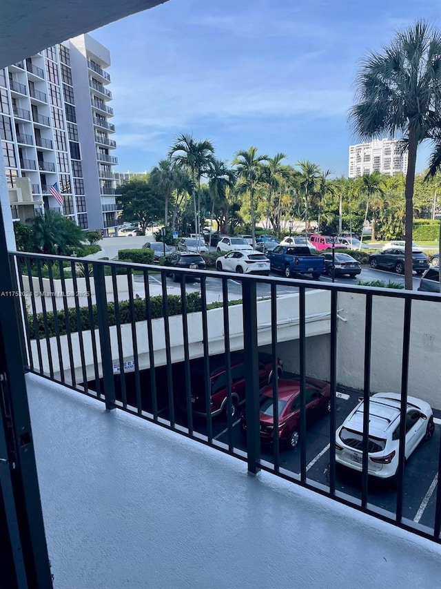 balcony with a view of city