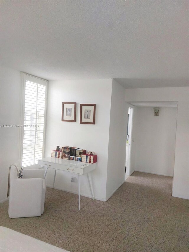 2650 S Course Dr Unit 410, Pompano Beach, FL 33069 - carpeted living room with a textured ceiling