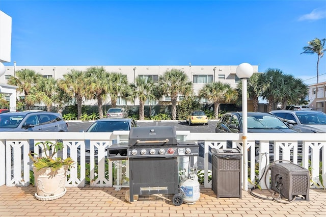 view of patio / terrace with a grill