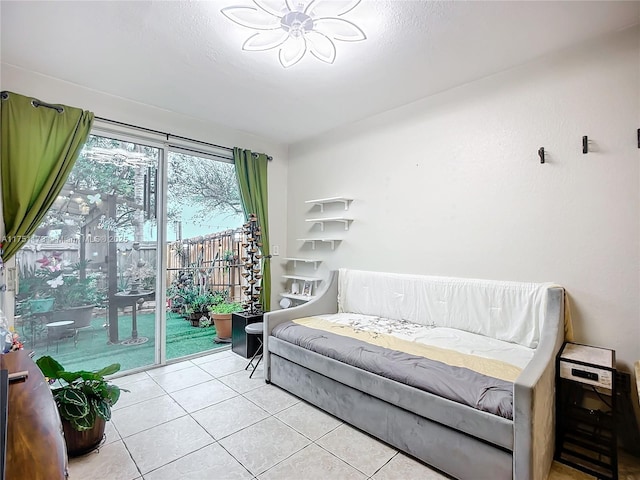 sitting room featuring light tile patterned floors