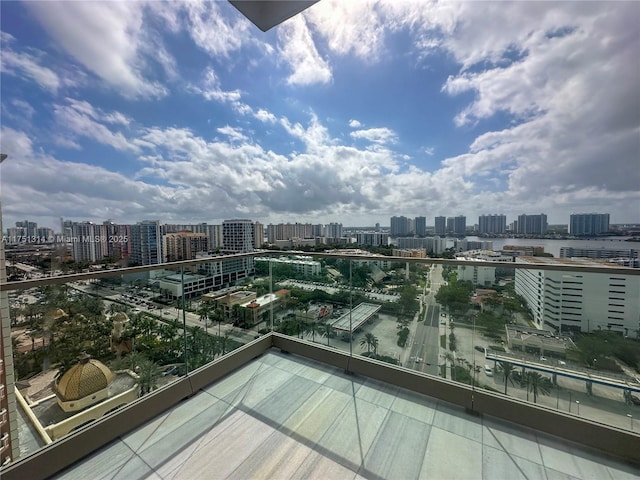 balcony featuring a view of city