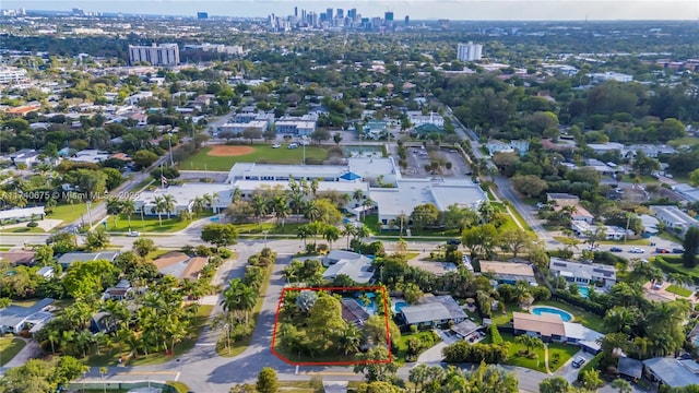 aerial view featuring a view of city