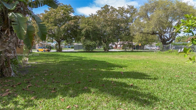 view of yard with fence