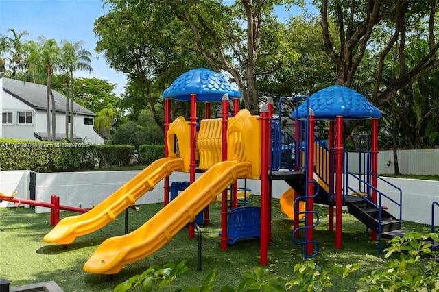 community play area with fence